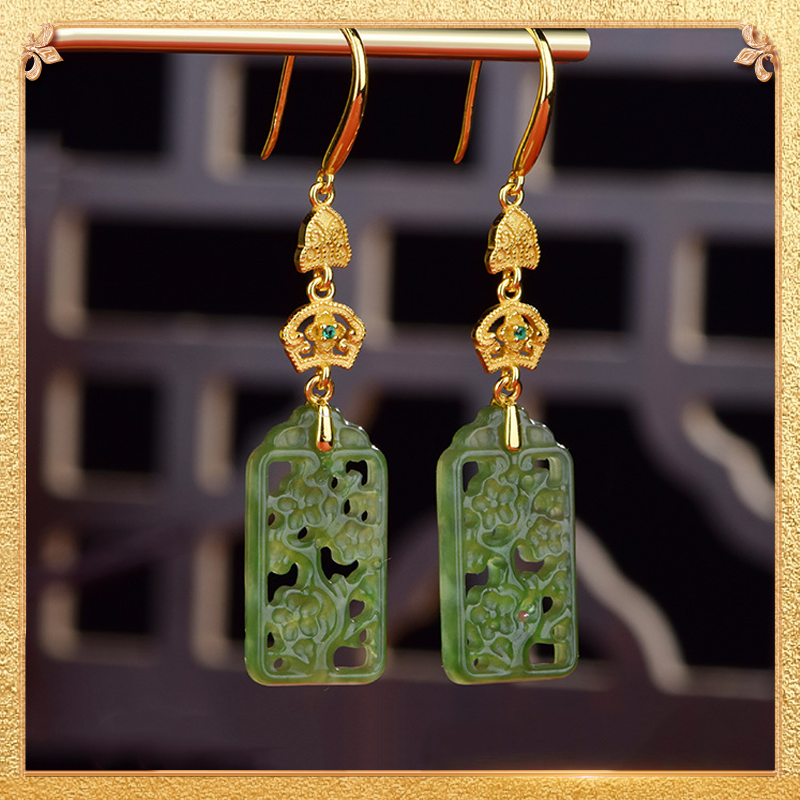 Hollow-out Flower Plaque Earrings