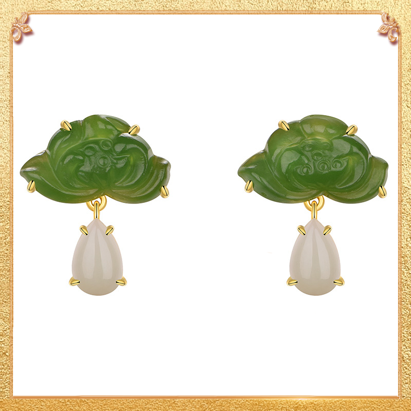 Lotus Drop-Shaped Earrings