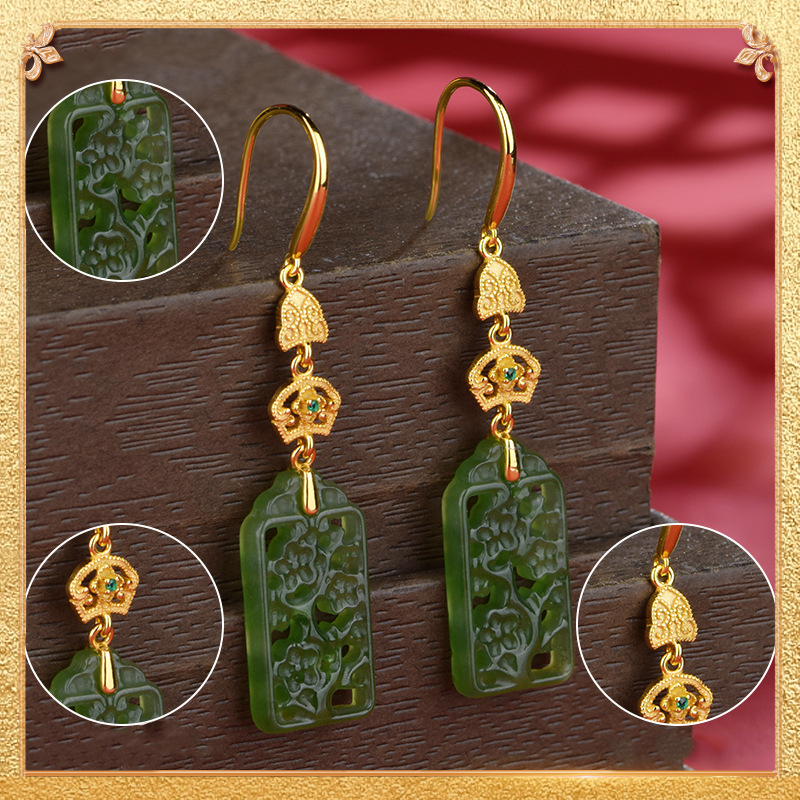 Hollow-out Flower Plaque Earrings