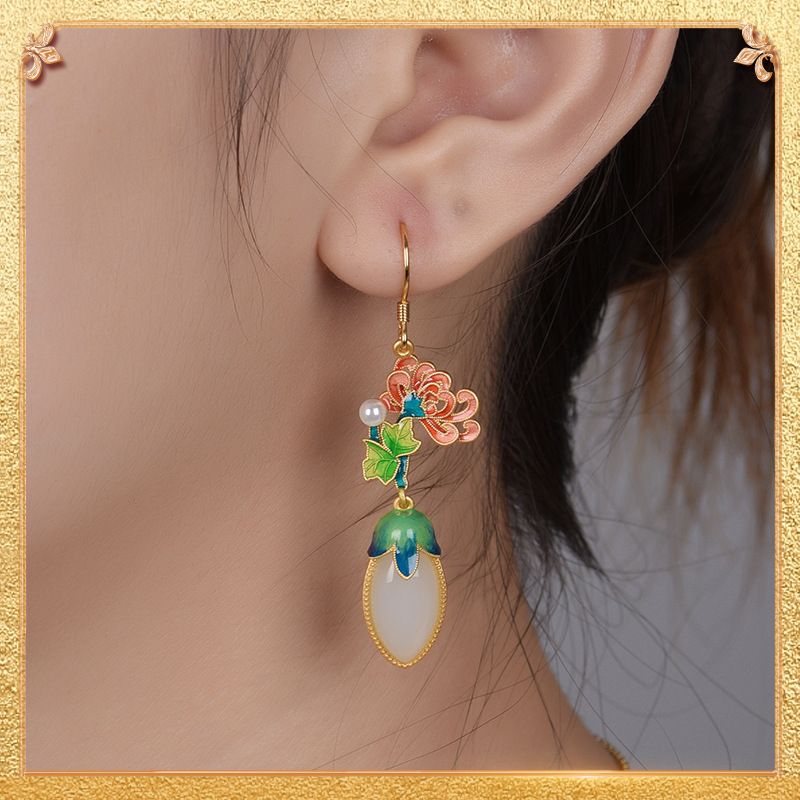 Winter Chrysanthemum Earrings