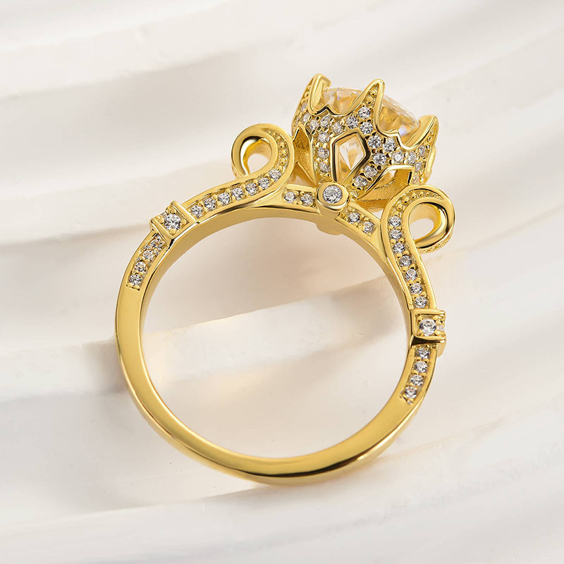 Moissanite 2.0 Carat Round Cut Vintage Engagement Ring
