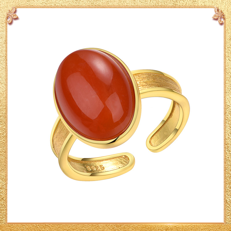New Chinese-style South Red Agate Ring