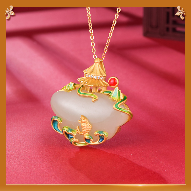 A Fish Leaping Over The Dragon Gate Pendant