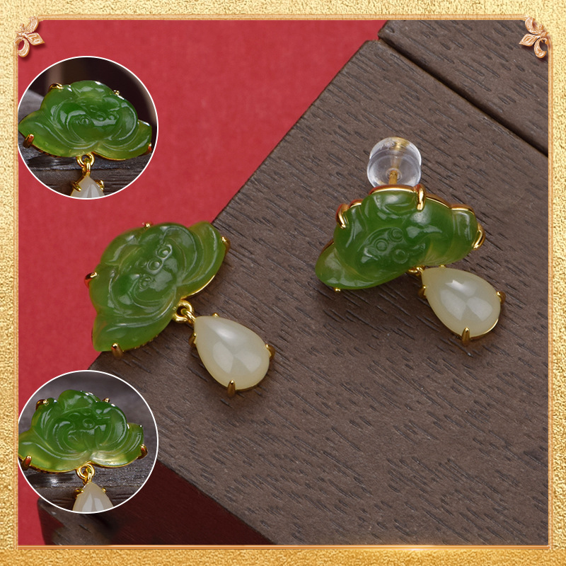 Lotus Drop-Shaped Earrings