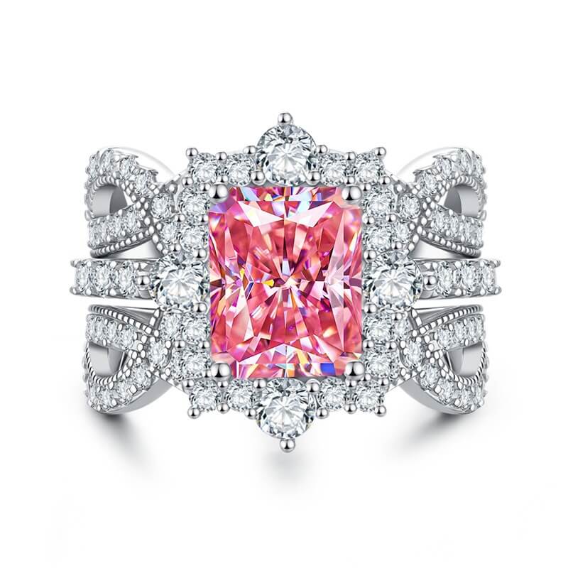 Luxury 4-Carat Moissanite Cluster Ring, 925 Sterling Silver Engagement & Wedding Band with Diamond Accents