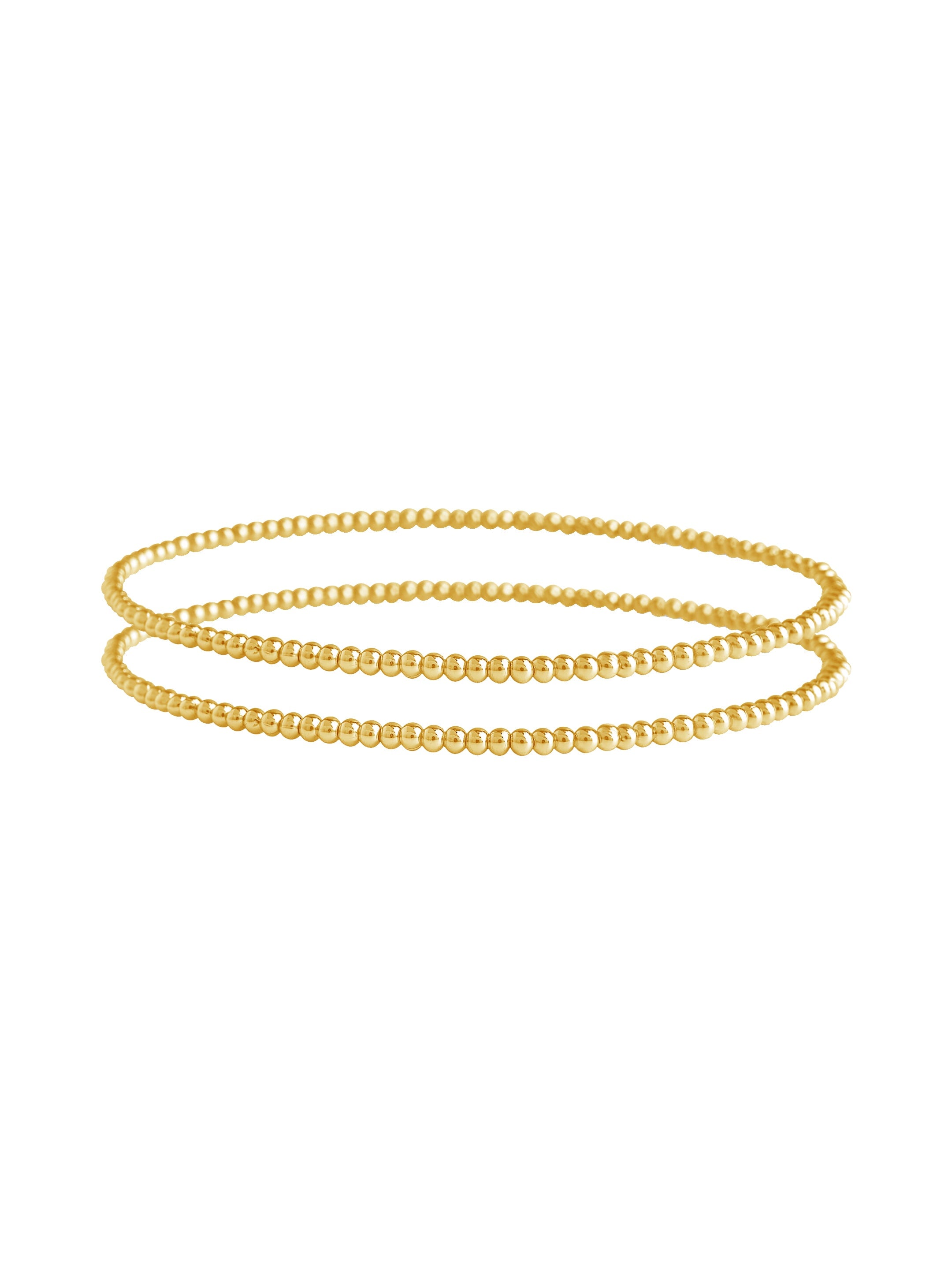 Sterling Silver Beaded Stretch Bracelet Sets