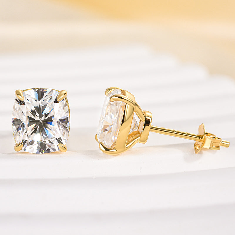 2.0Ct Classic Crushed Ice Cushion Cut Women's Stud Earrings In Sterling Silver