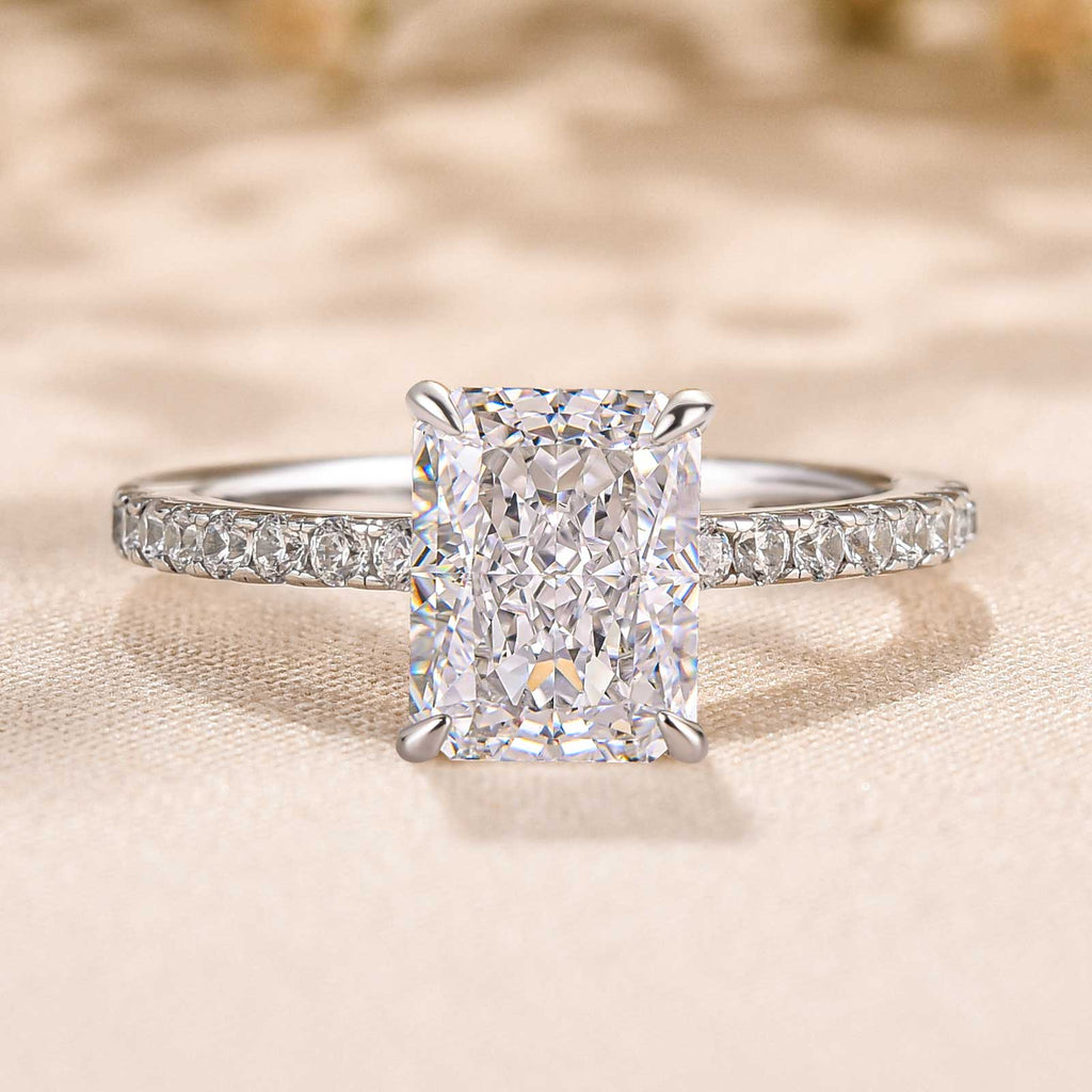 Elegant 2.0Ct Radiant Cut Simulated Diamond Promise Ring
