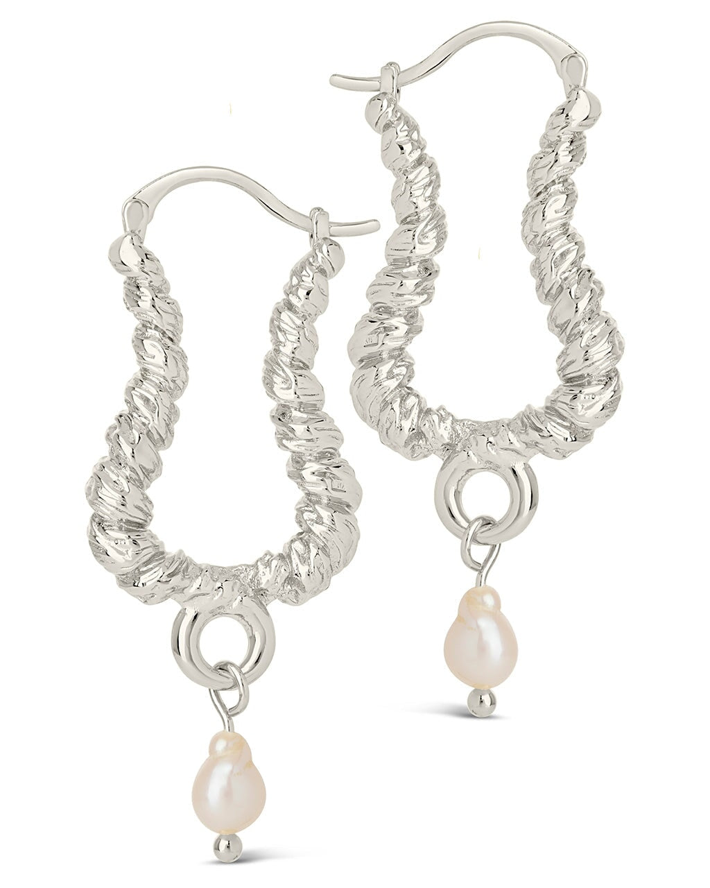 Sylvie Pearl Textured Statement Hoops