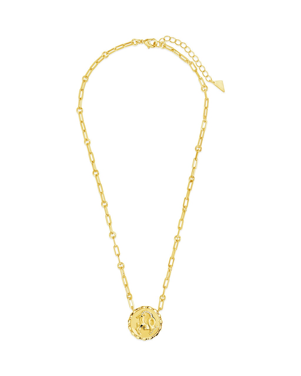 Bold CZ Zodiac Link Pendant Necklace