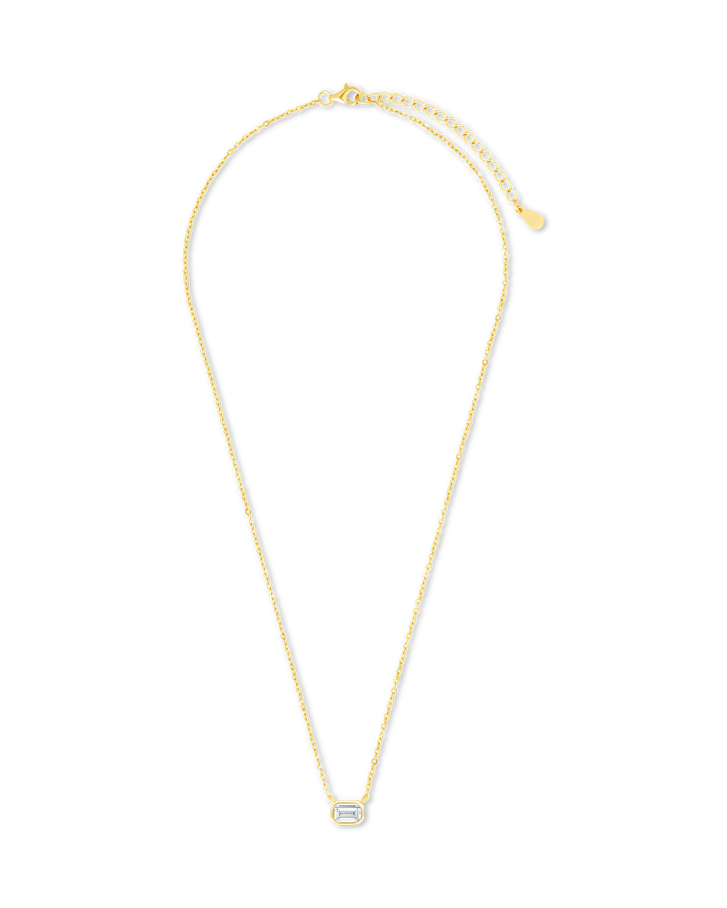 Sterling Silver Emerald Bezel Set Pendant