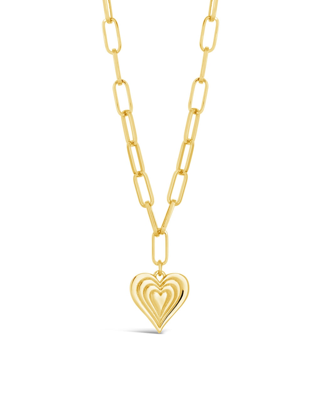 Paperclip Beating Heart Pendant Necklace