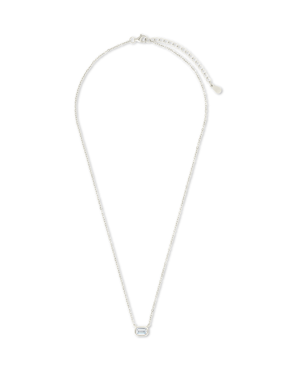 Sterling Silver Emerald Bezel Set Pendant