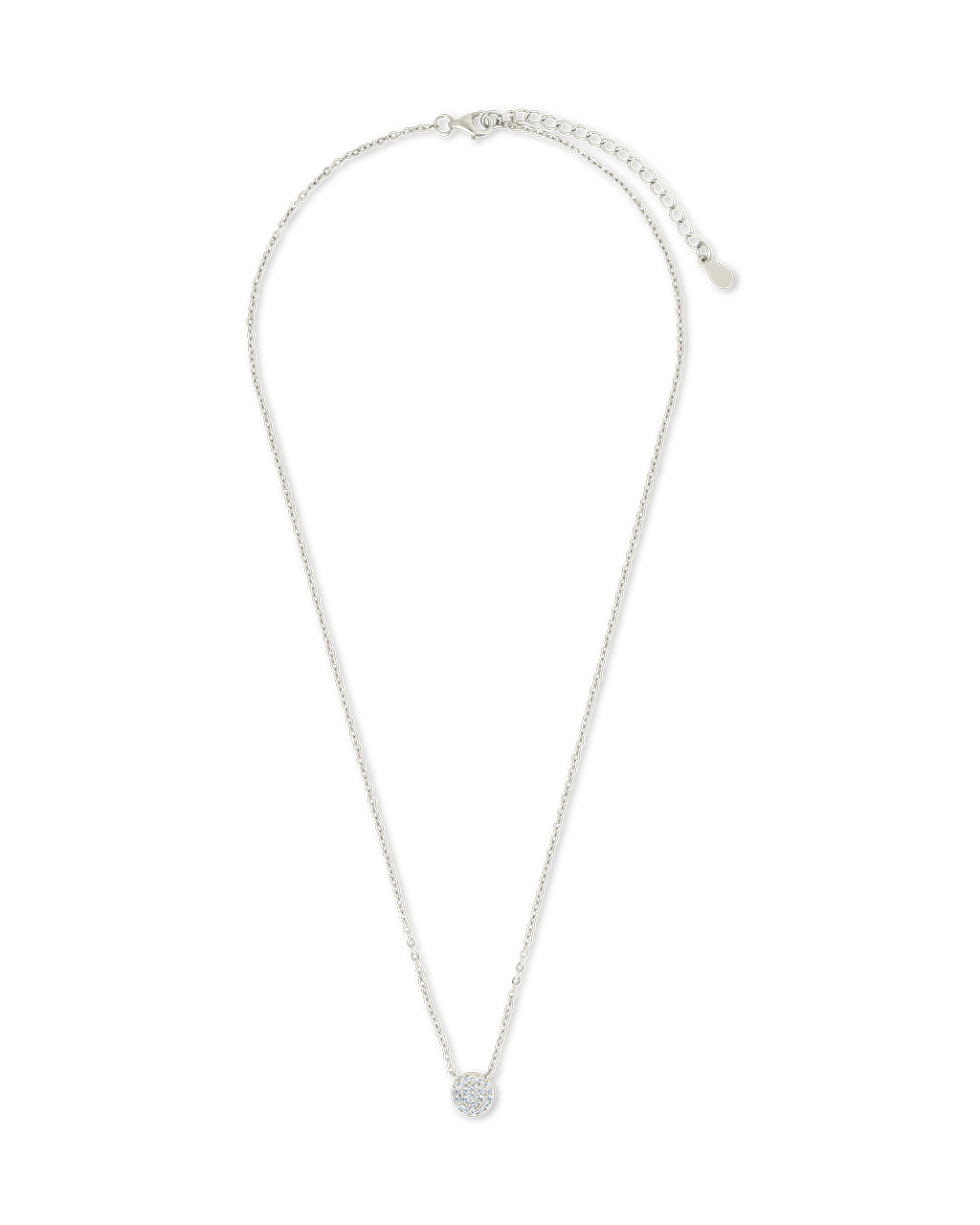 Sterling Silver CZ Disc Pendant