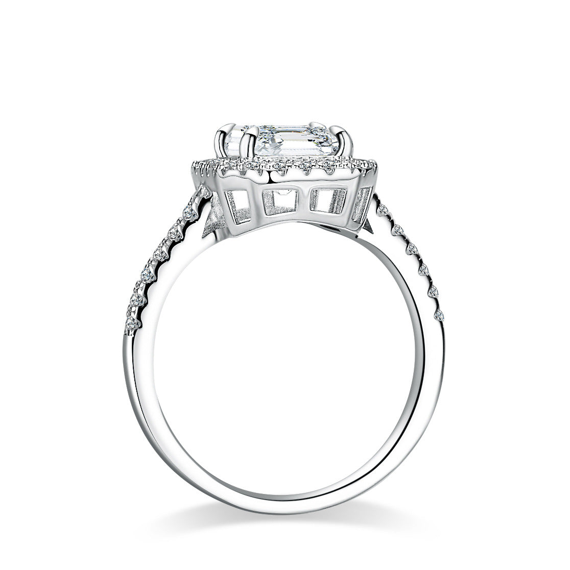 Moissanite ring S925 silver live cross-border foreign trade pagoda 3 carat ring special-shaped Ace ring