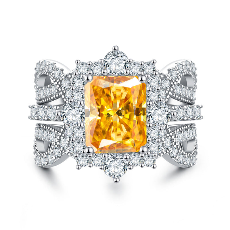 Luxury 4-Carat Moissanite Cluster Ring, 925 Sterling Silver Engagement & Wedding Band with Diamond Accents