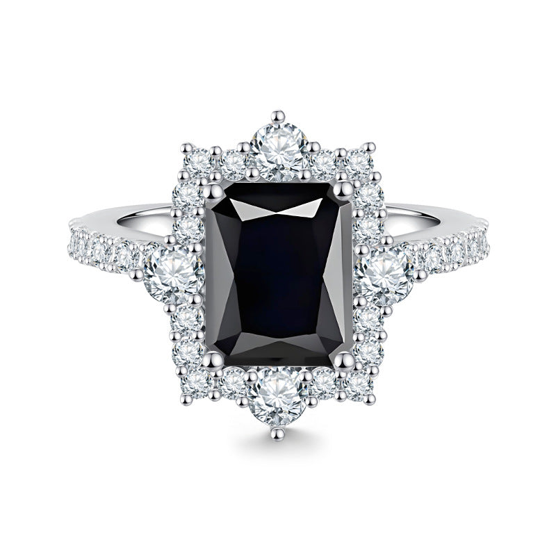 Luxury 4-Carat Moissanite Cluster Ring, 925 Sterling Silver Engagement & Wedding Band with Diamond Accents