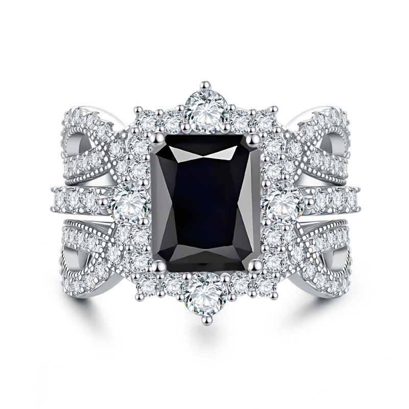 Luxury 4-Carat Moissanite Cluster Ring, 925 Sterling Silver Engagement & Wedding Band with Diamond Accents