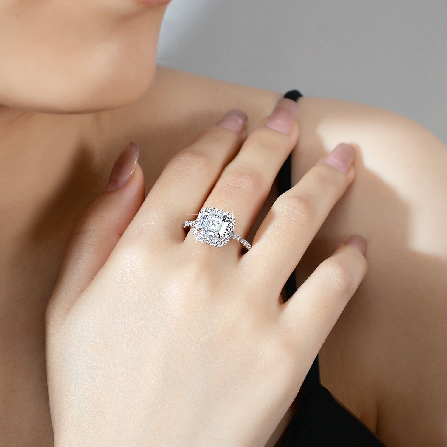 Moissanite ring S925 silver live cross-border foreign trade pagoda 3 carat ring special-shaped Ace ring