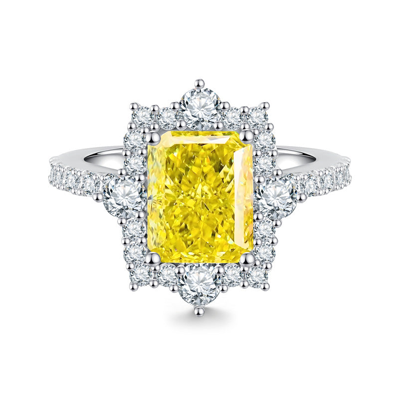 Luxury 4-Carat Moissanite Cluster Ring, 925 Sterling Silver Engagement & Wedding Band with Diamond Accents