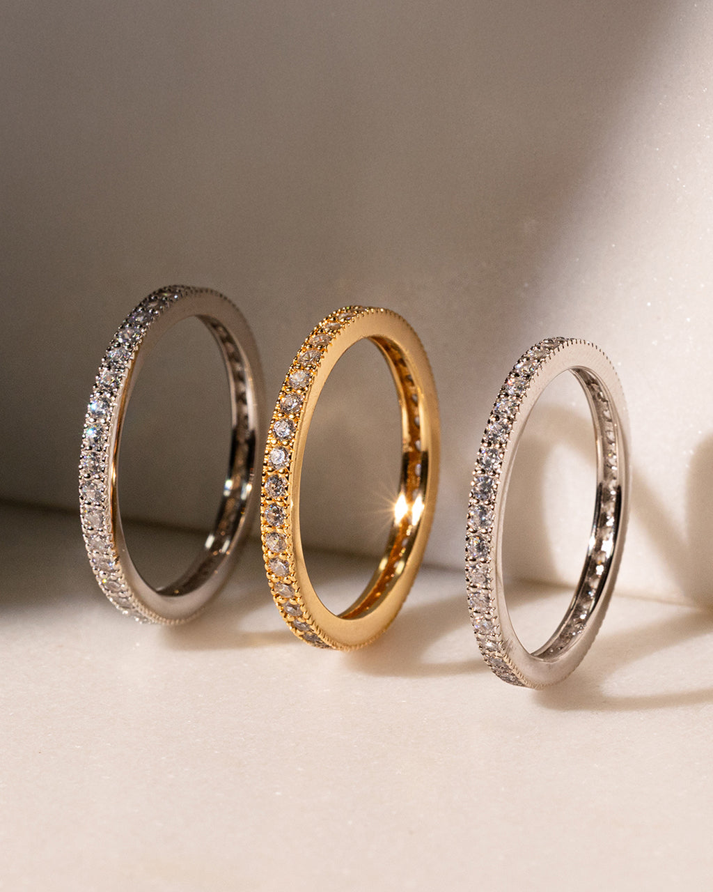 Sterling Silver Thin CZ Band Ring