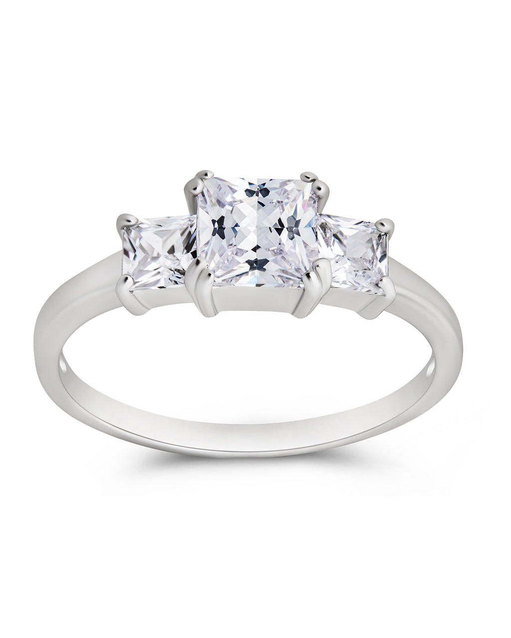 Sterling Silver Three Stone Right Hand Ring
