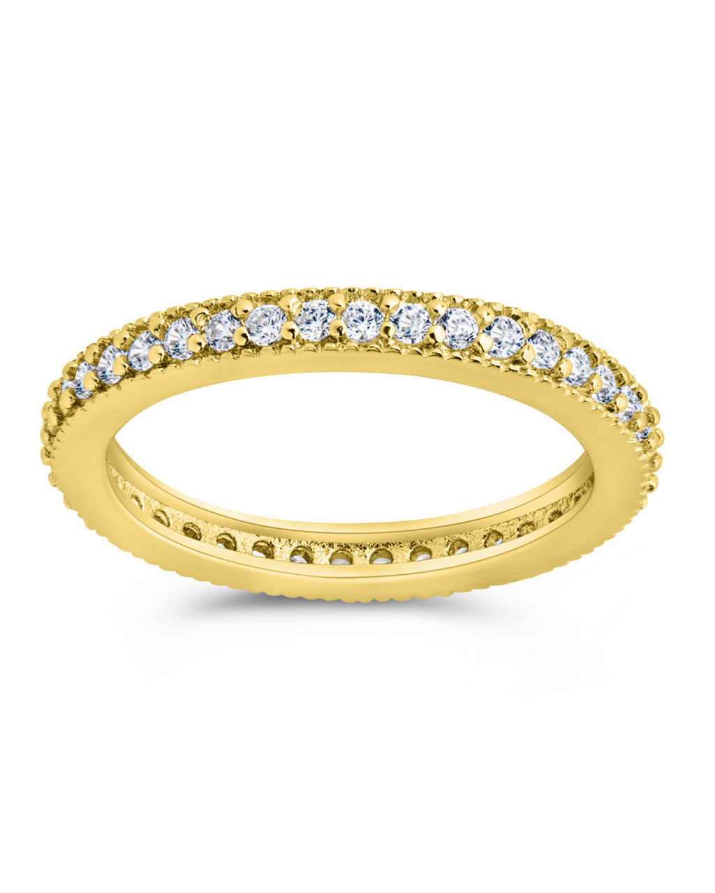 Sterling Silver Thin CZ Band Ring