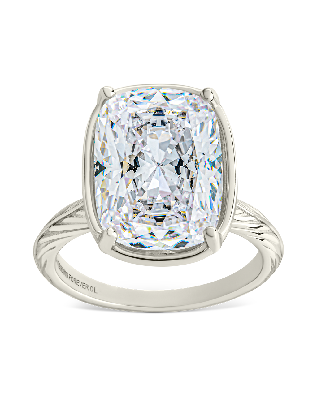 Sterling Silver Elongated Cushion Cocktail Ring