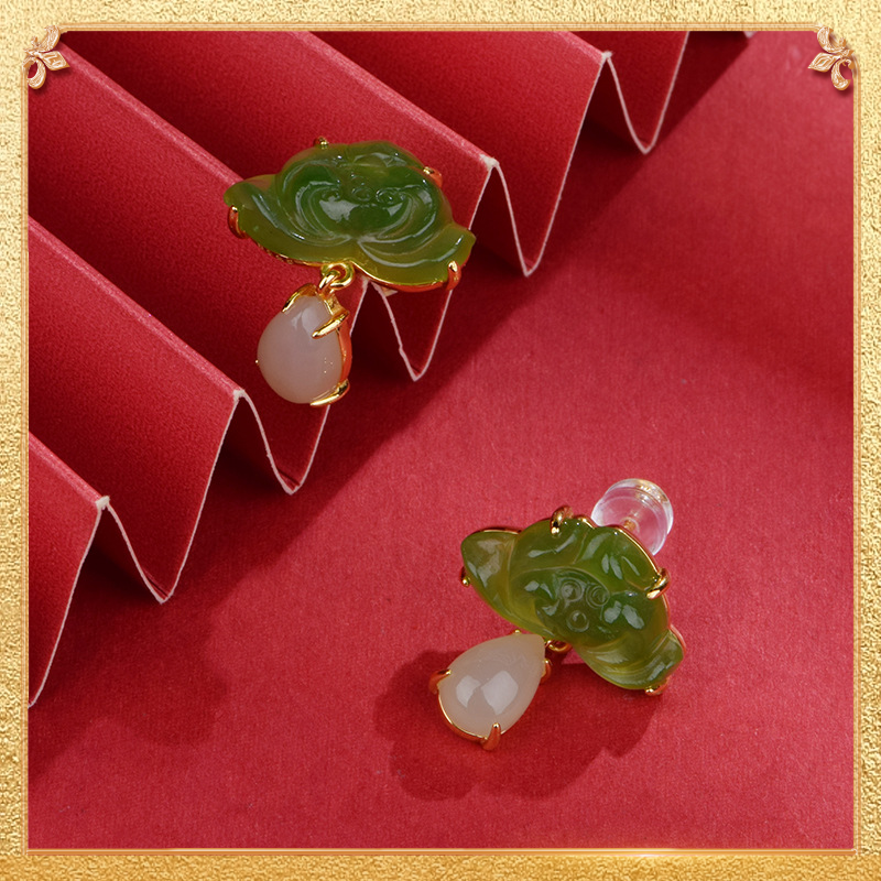 Lotus Drop-Shaped Earrings
