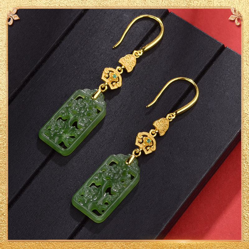 Hollow-out Flower Plaque Earrings