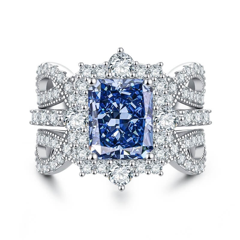 Luxury 4-Carat Moissanite Cluster Ring, 925 Sterling Silver Engagement & Wedding Band with Diamond Accents