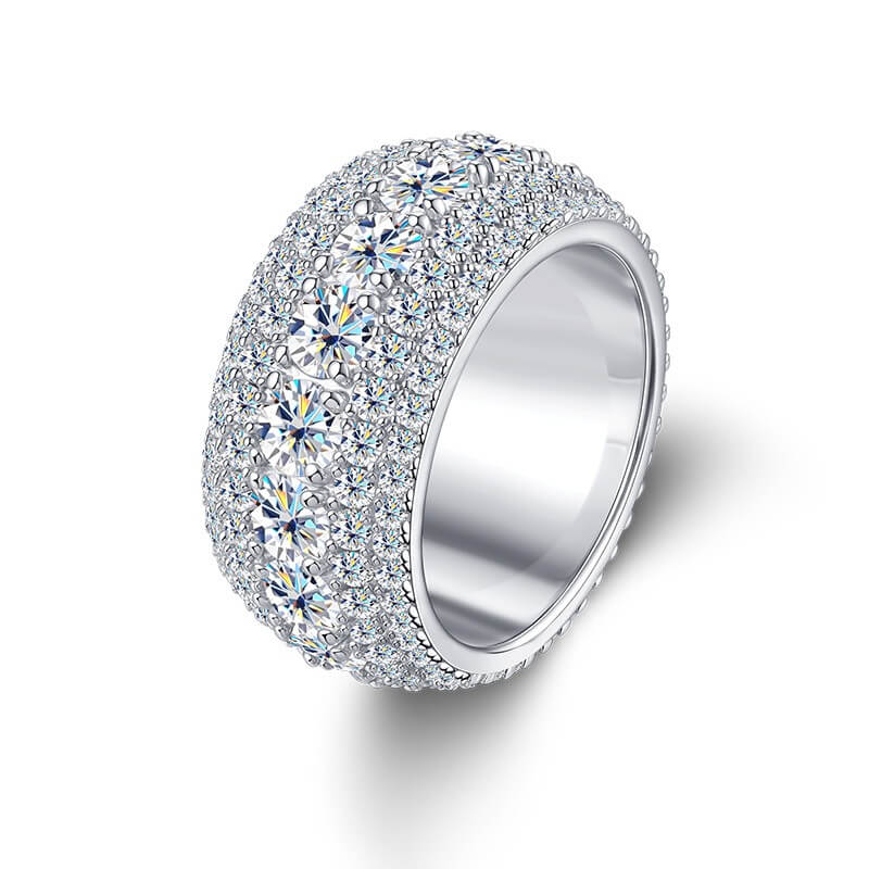 Hip Hop Iced-Out Moissanite Ring | S925 Sterling Silver | Luxury Statement Jewelry