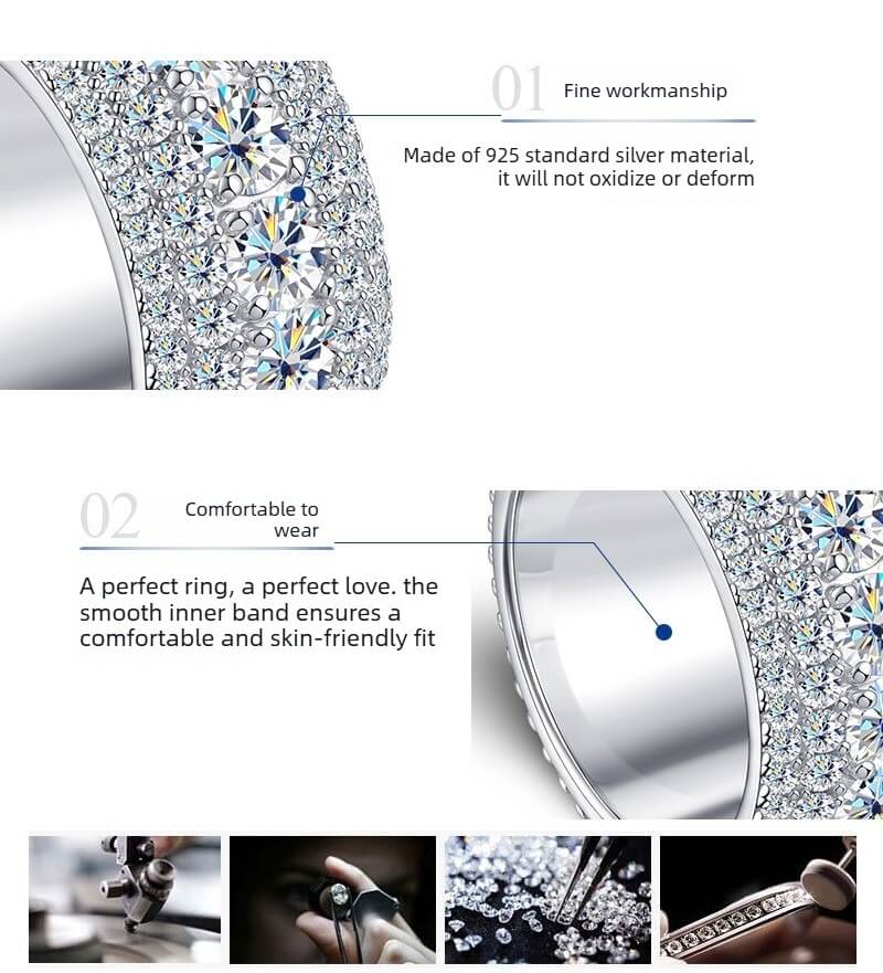 Hip Hop Iced-Out Moissanite Ring | S925 Sterling Silver | Luxury Statement Jewelry